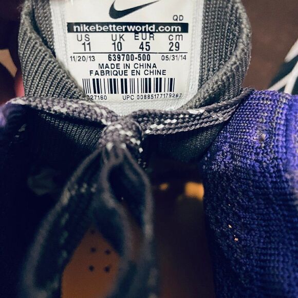 Mint Nike Flyknit Chukka boot sneaker purple mens 11 US 45 EUR rare colorway